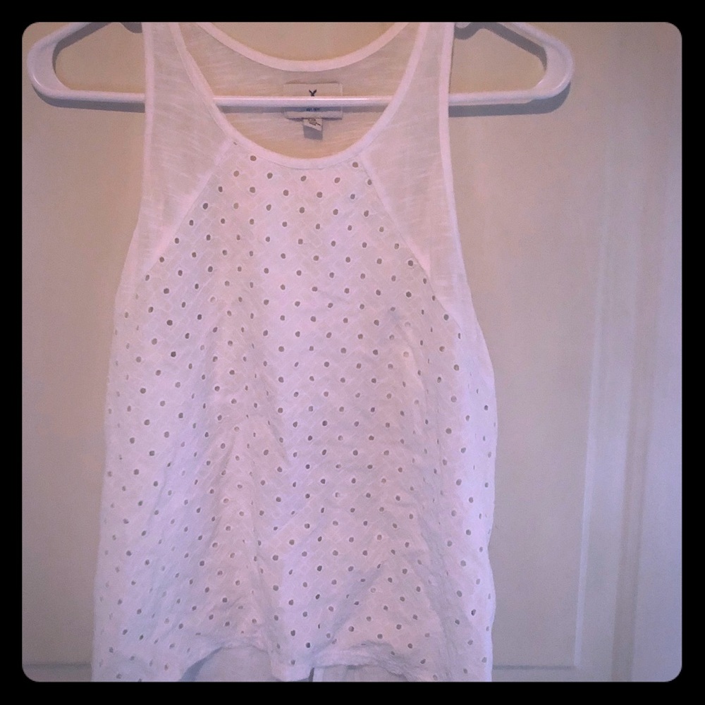 New w/o tags American Eagle large eyelit white top